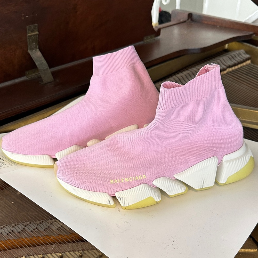 Balenciaga Women's Light Pink Sock Sneakers